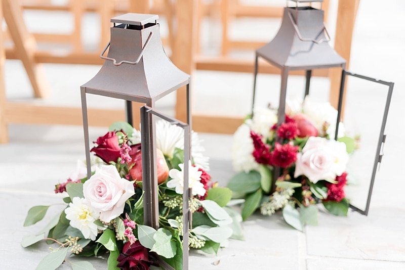 Lanterns and florals at outdoor Shadow Creek ceremony