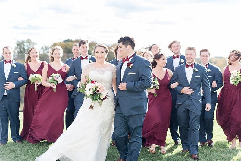 Bridal party celebrating at Shadow Creek Weddings and Events in Purcellville