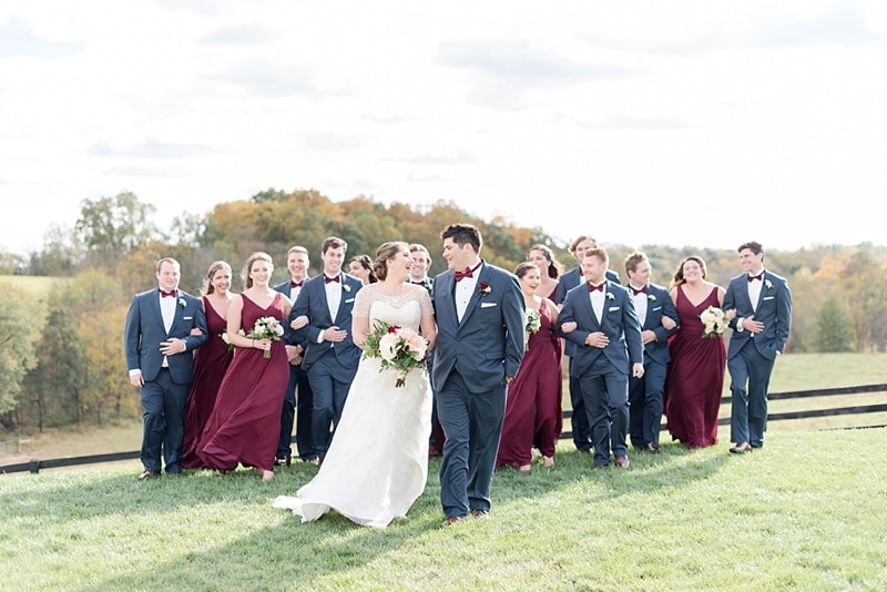 Cranberry fall wedding party color palette at Shadow Creek