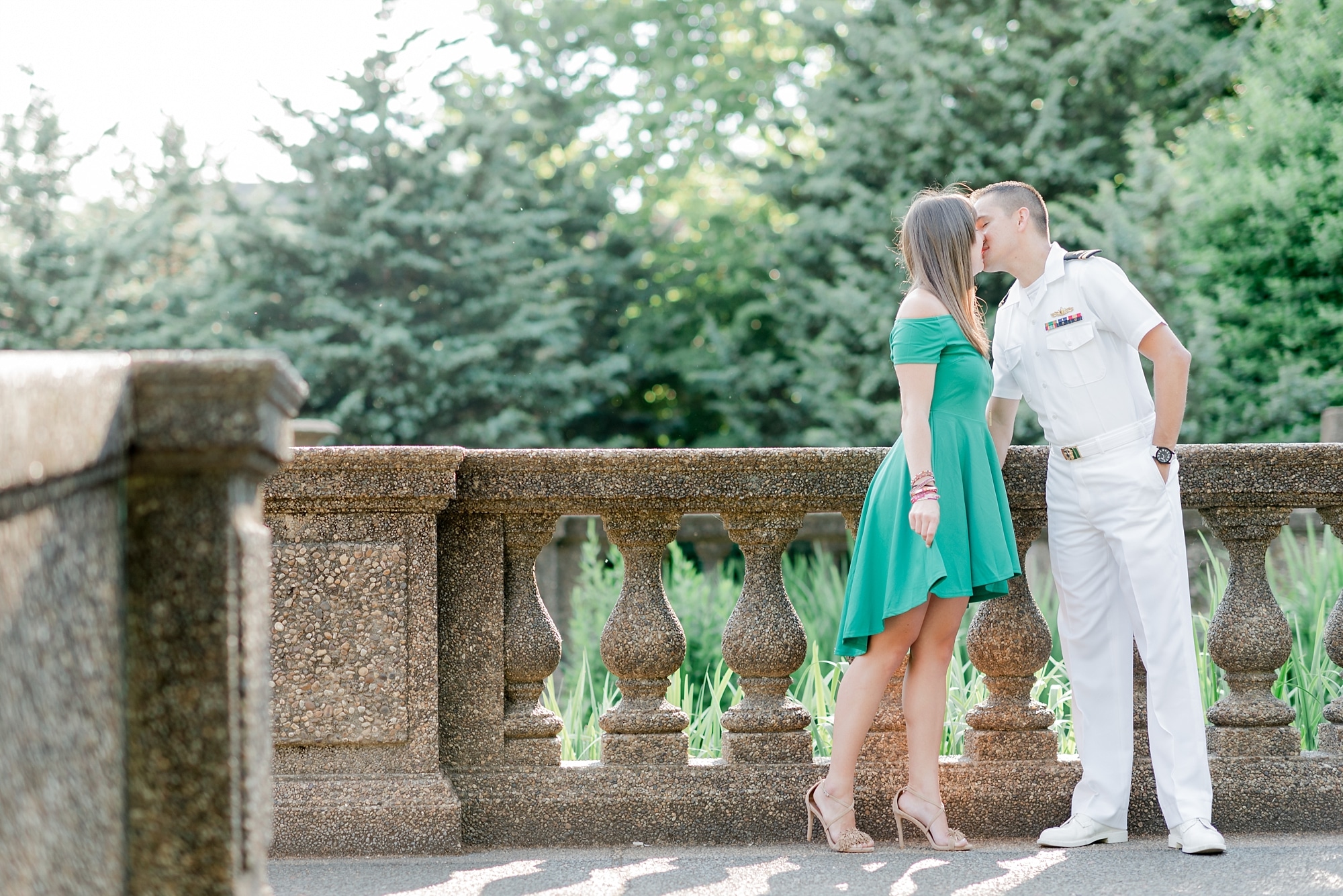 Kissing at Meridian Hill Park in DC