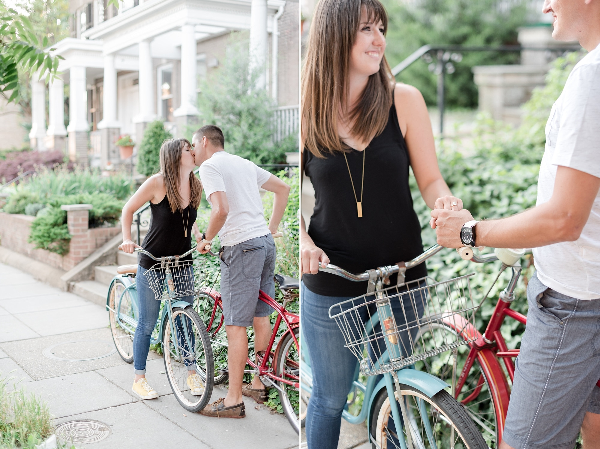Bike photos at an engagement session in DC