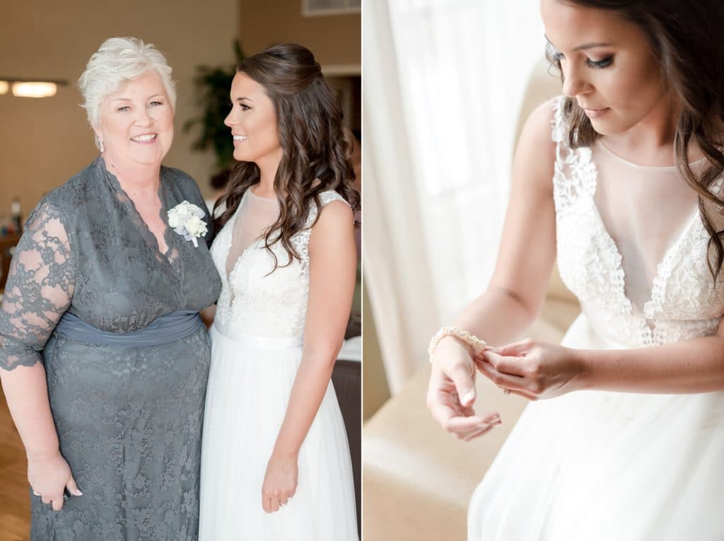 Bride and her mom before getting married
