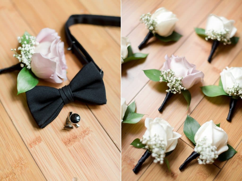 Boutonnieres at classy DC hotel wedding 