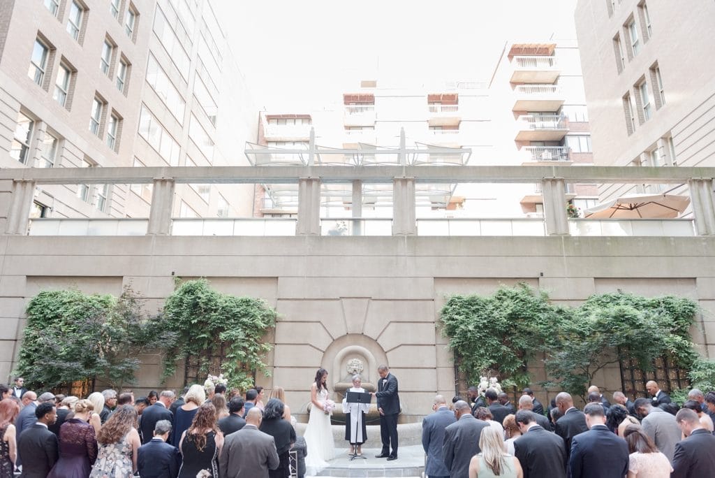 Courtyard wedding ceremony at Westin Georgetown hotel