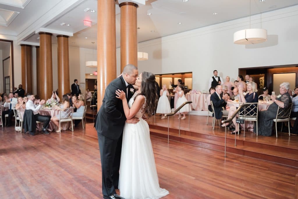 Husband and wife dance their first dance at Westin Georgetown