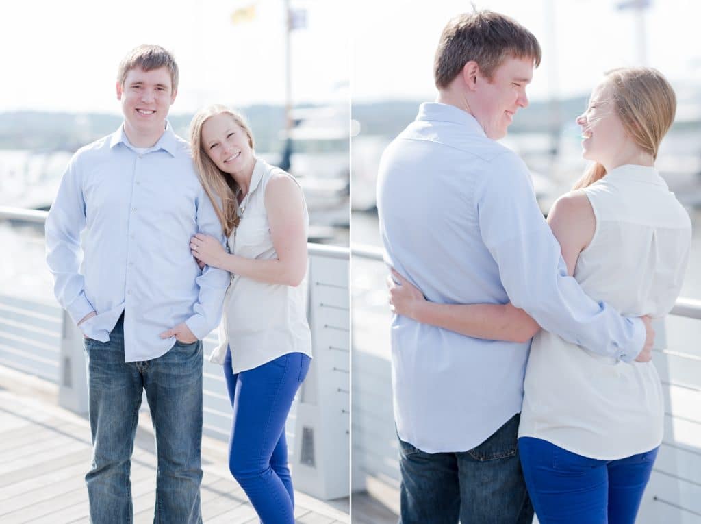 smiling couple in DC engagement session