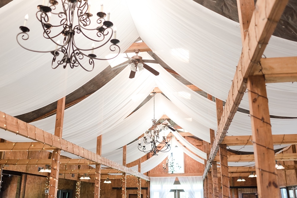 Chandeliers in The Stable reception barn venue