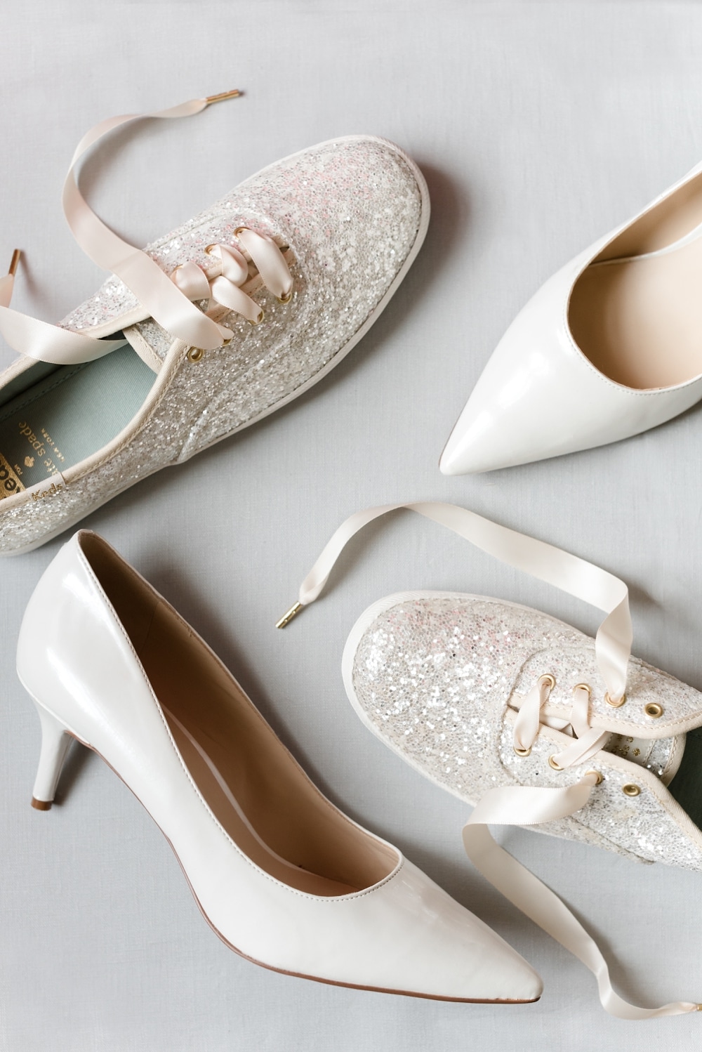 Bridal shoes and Keds Kate Spade at Rust Manor House in Leesburg