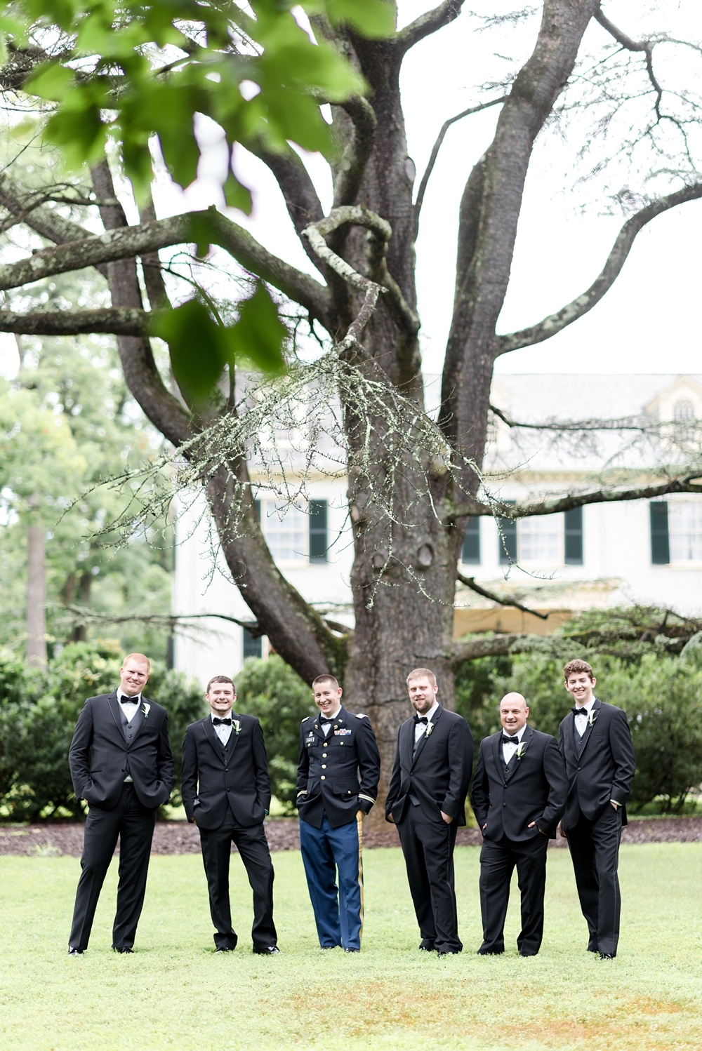 Groom and groomsmen at Rust Manor House wedding in Leesburg VA