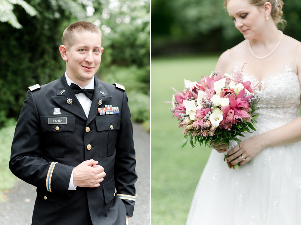 Portrait of bride and groom at Rust Manor House wedding