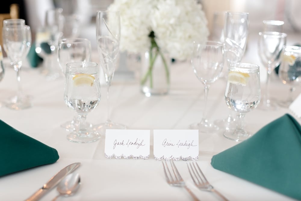 Reception details at Rust Manor House wedding in Leesburg