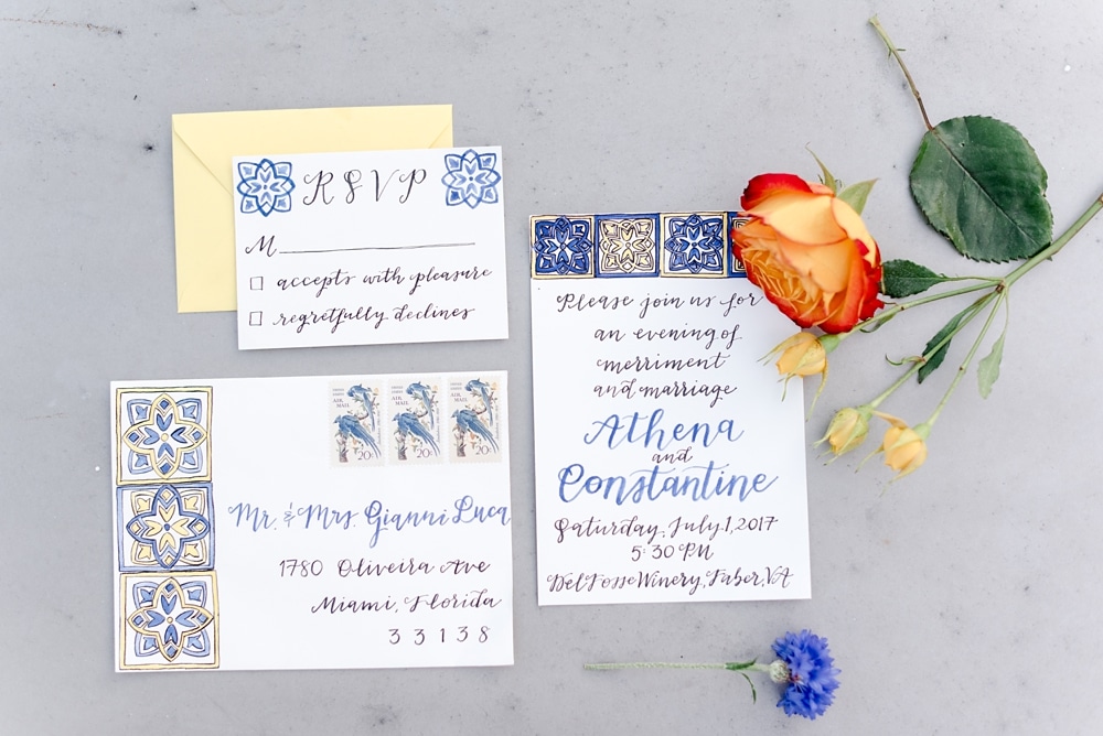 Wedding invitation suite by Calligraphy by Kalika