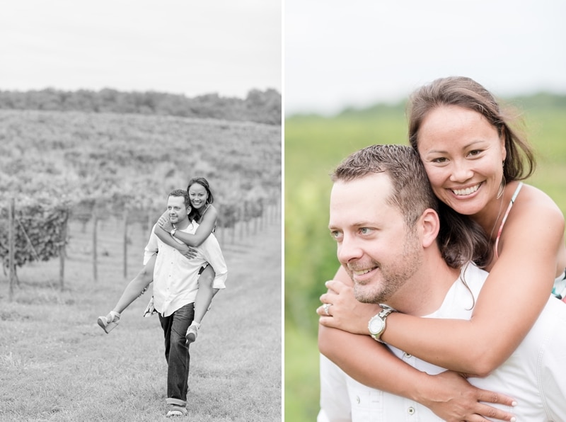 Couple's engagement photos at Blue Valley Vineyard and Winery in VA