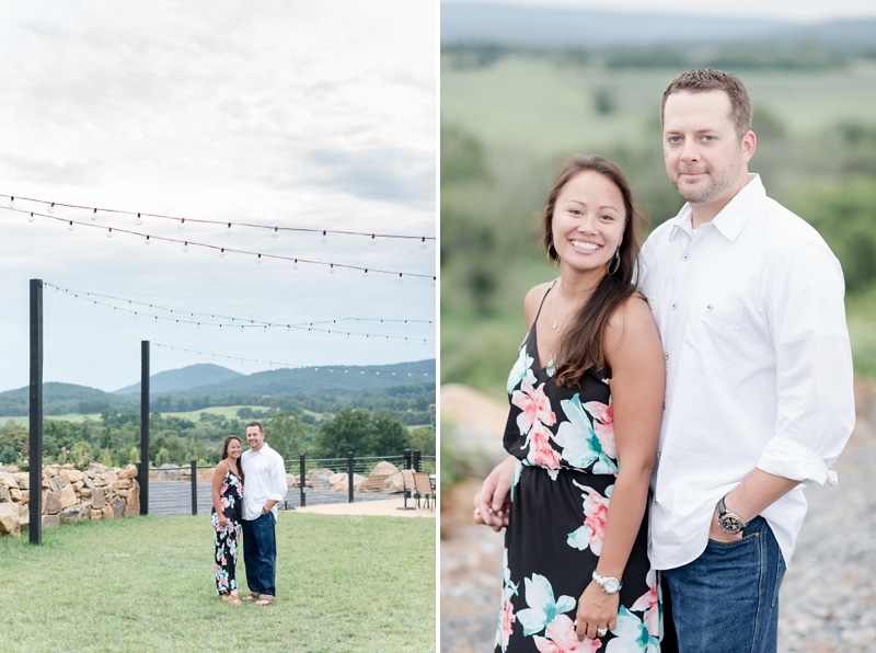 Portraits during engagement session at Blue Valley VIneyard and Winery in Delaplane VA