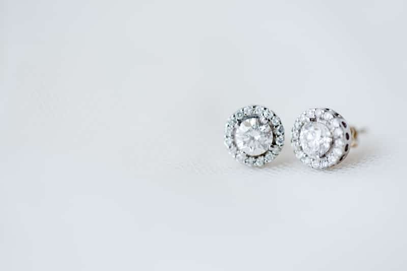 Fredericksburg VA Summer Wedding diamond earrings details