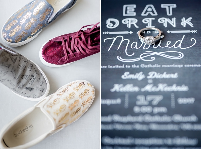Bucketfeet bridal party gift shoes wedding details