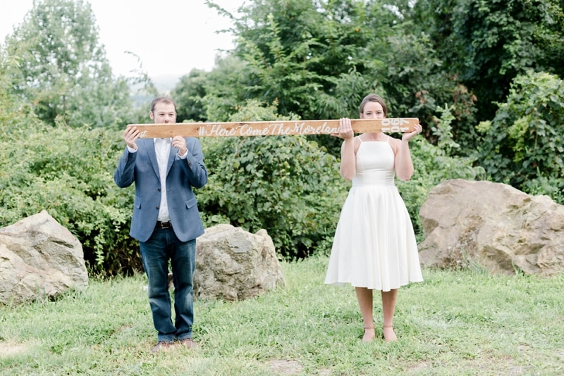 Shotski made by bride and groom during their engagement session