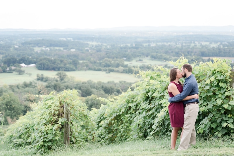 Scenic views at Bluemont Vineyard during engagement photos