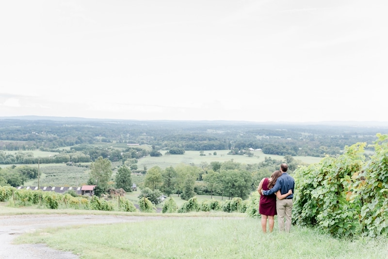 Couple enjoying views at engagement session in Loudoun County