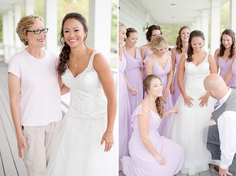 Bride and her mom and wedding party during getting ready at Hyatt Regency Chesapeake Bay
