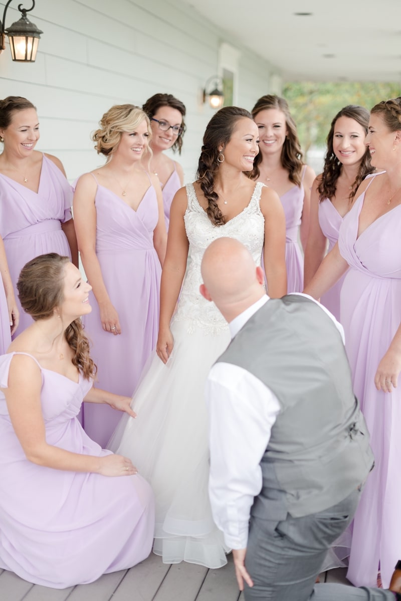 Bride and bridesmaids and bridesman during getting ready at Hyatt Regency Chesapeake Bay