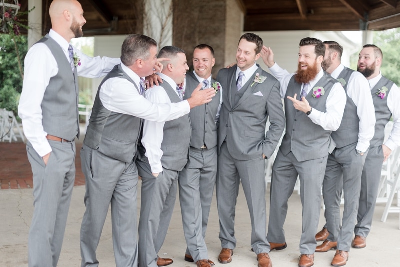 Groom and groomsmen during portraits