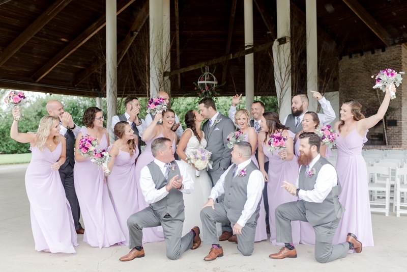 Bridal party cheering at wedding at Hyatt Regency Chesapeake Bay