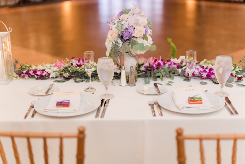 Sweetheart table and florals by The City Florist in MD