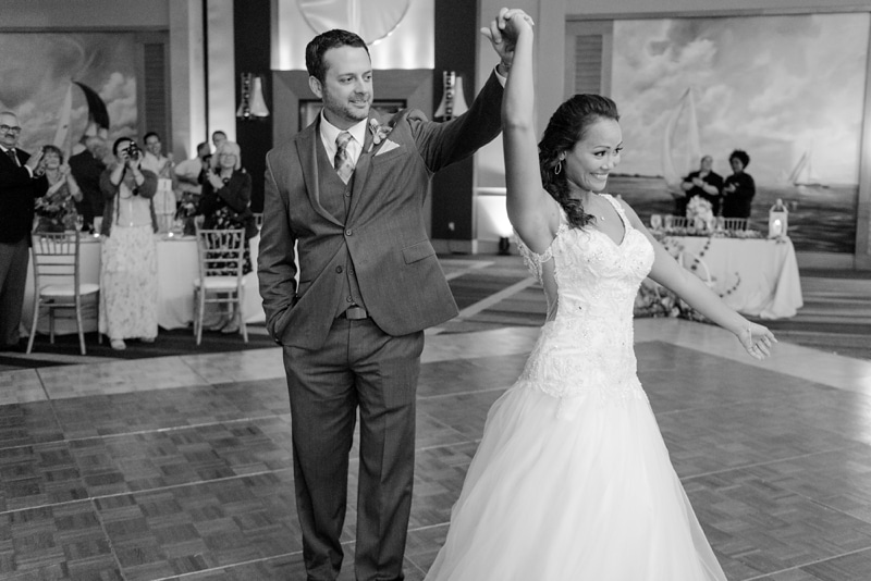 Bride and groom enter ballroom at Hyatt Regency Chesapeake Bay