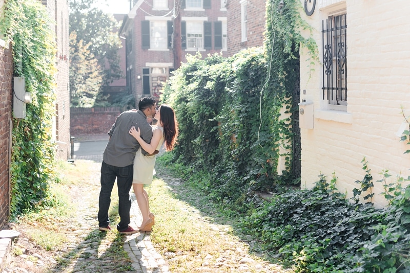Swift alley Old Town Alexandria engagement session photos