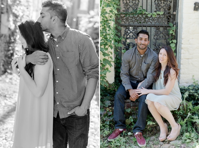 Old Town Alexandria engagement session photos alley