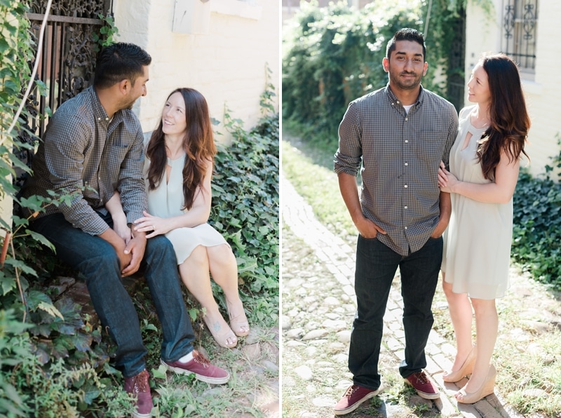 Ivy alley Old Town Alexandria engagement session photos