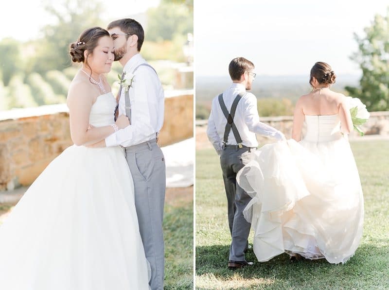 Bride and groom portraits at Stable at Bluemont Vineyards wedding