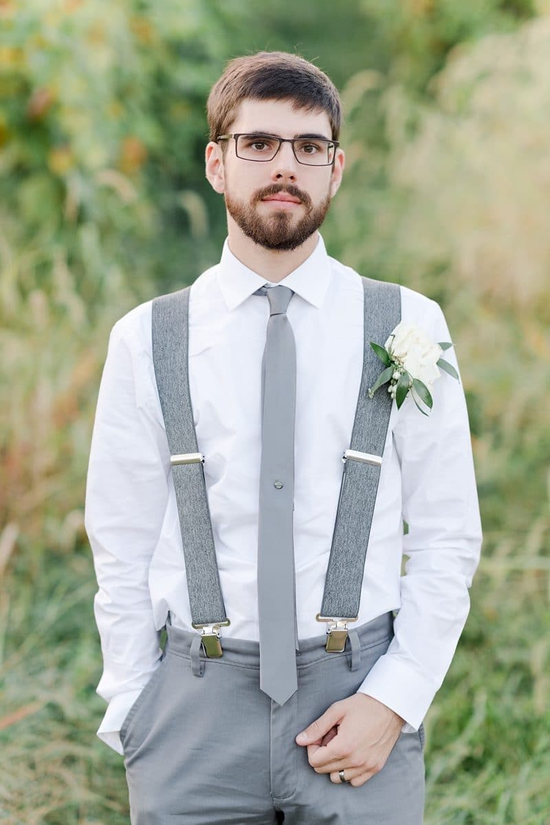 Portrait of groom at Bluemont Vineyards wedding