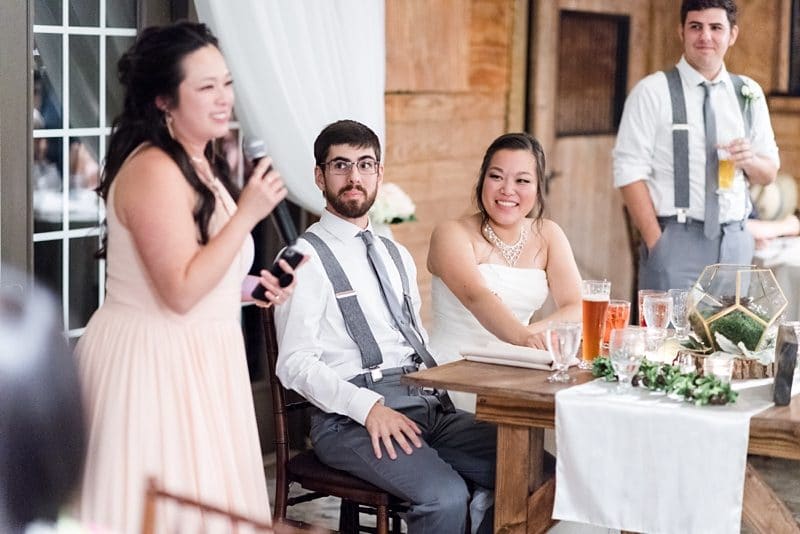Speeches during wedding reception 