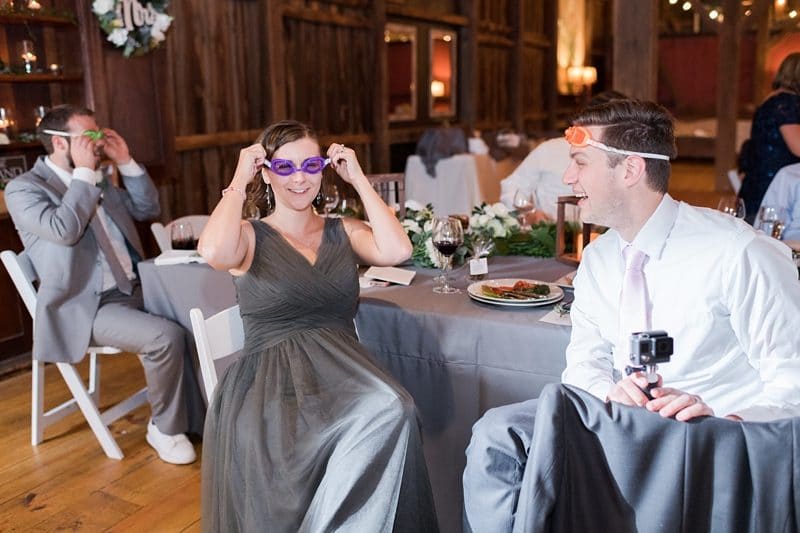 Guests wearing goggles during father daughter dance to Macy Gray