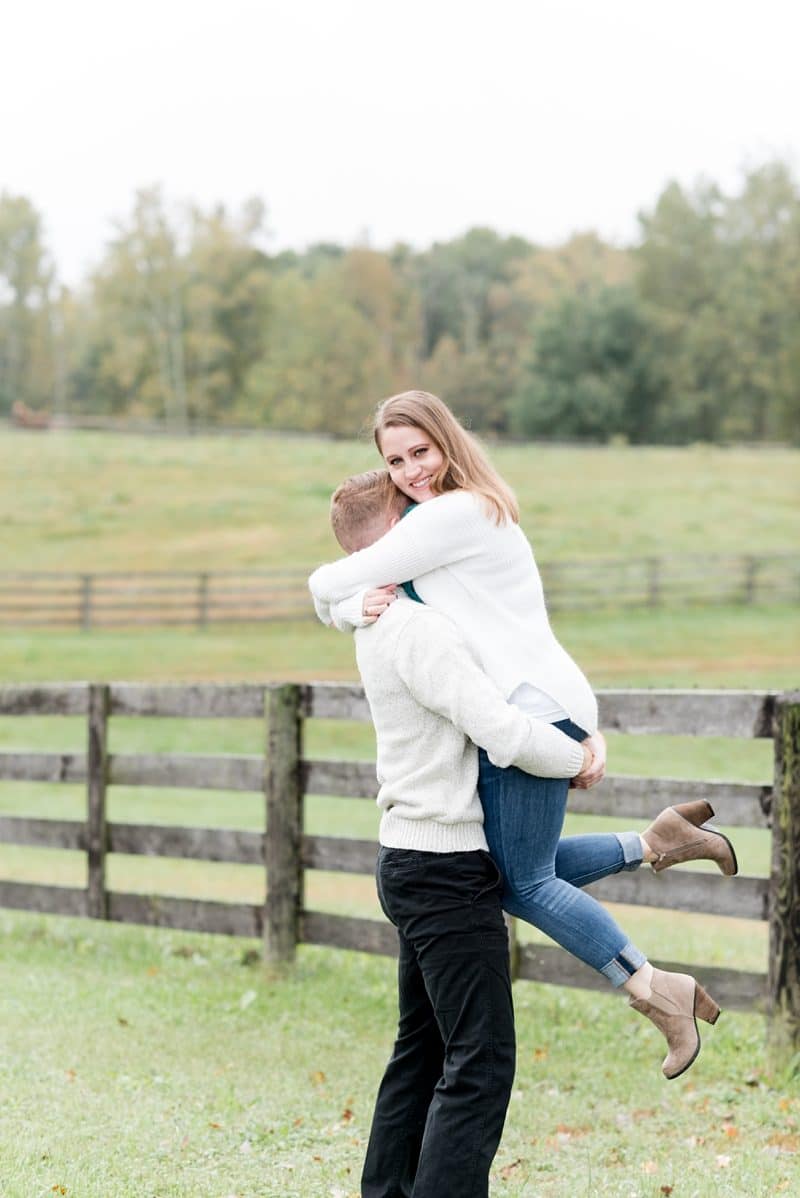 Happy couple during engagement session