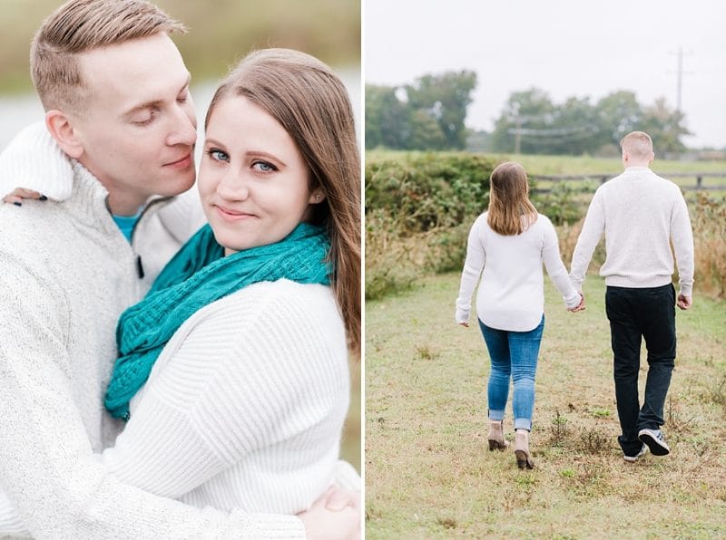 Engagement photos during the fall in VA