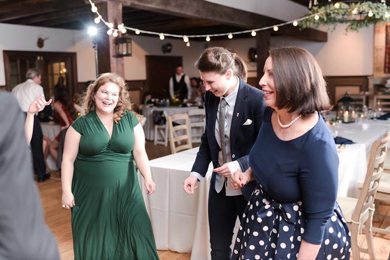 Guests dancing and having fun at wedding