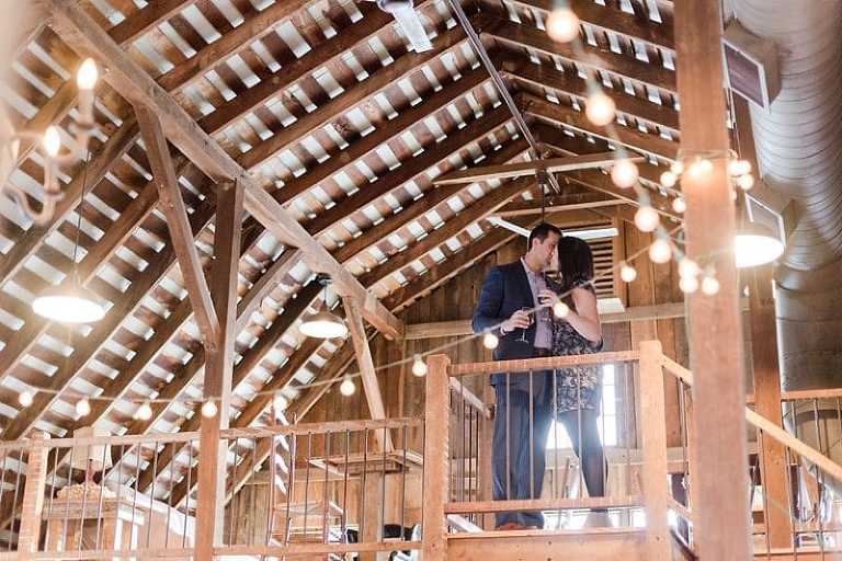 Snowy And Romantic Barns At Hamilton Station Vineyards Engagement