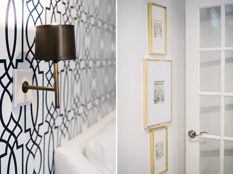 wallpaper design wall and sconce in VA